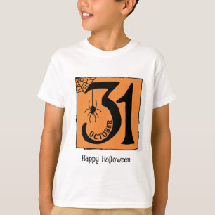 Camiseta Personalizado de Halloween Naranja divertido