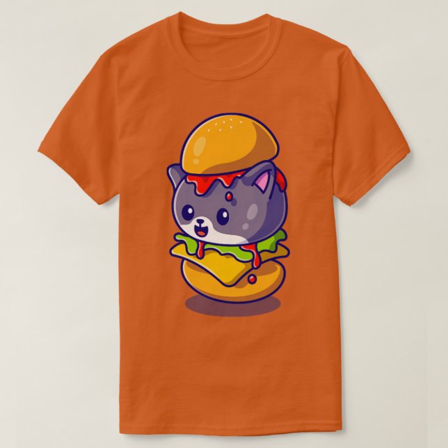 Camiseta Personalizado de hamburguesa de gato (Diseño del anverso)