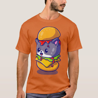 Camiseta Personalizado de hamburguesa de gato