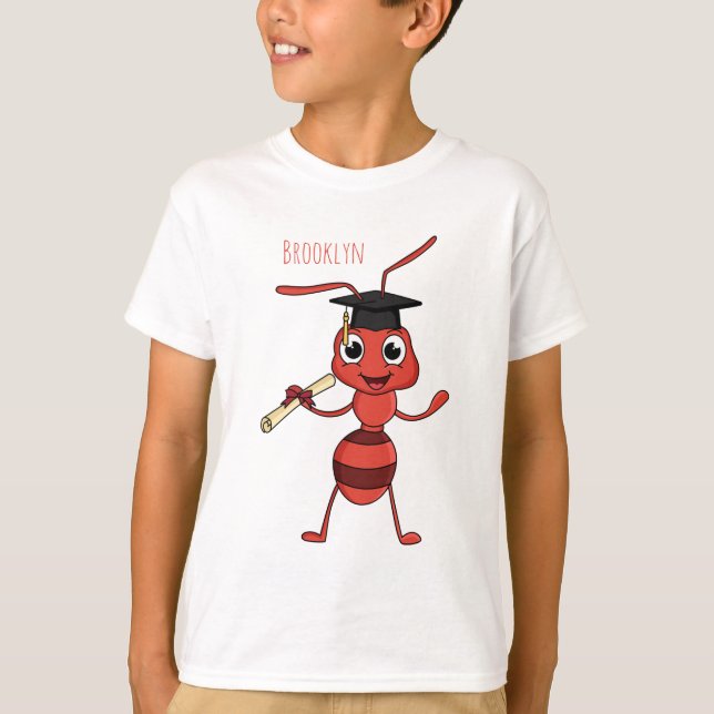 Camiseta Personalizado de hormiga roja feliz (Anverso)