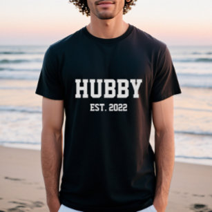 Camiseta Personalizado de Hubby y Wifey