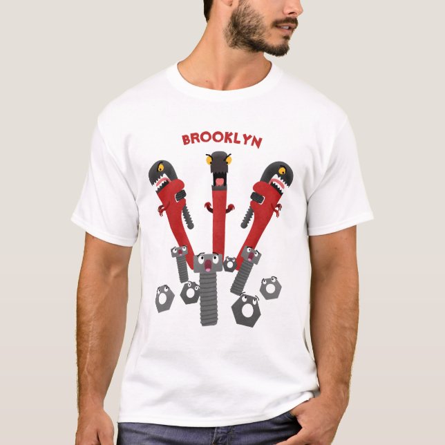 Camiseta Personalizado de humor de herramientas monstruosas (Anverso)