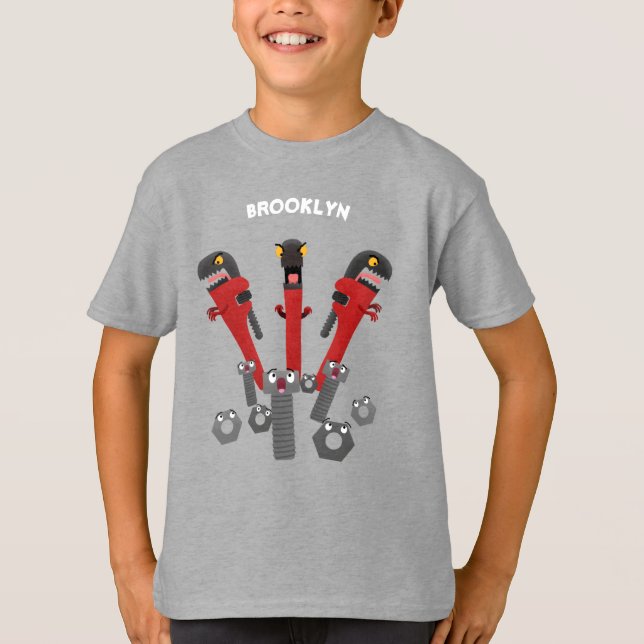 Camiseta Personalizado de humor de herramientas monstruosas (Anverso)