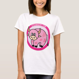 Camiseta Personalizado de ideas de diseño de fresa de vaca