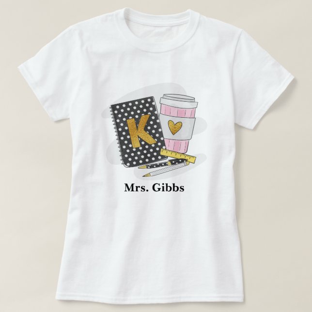 Camiseta Personalizado de kindergarten profesora de café pa (Diseño del anverso)