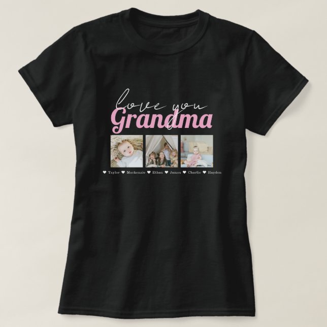 Camiseta Personalizado de la abuela fotográfica y de texto  (Diseño del anverso)