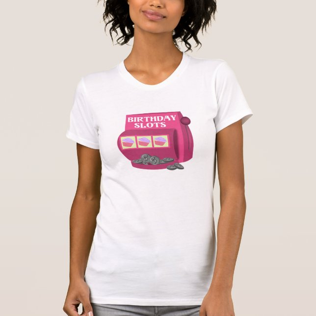 Camiseta Personalizado de la máquina tragaperras de cumplea (Anverso)