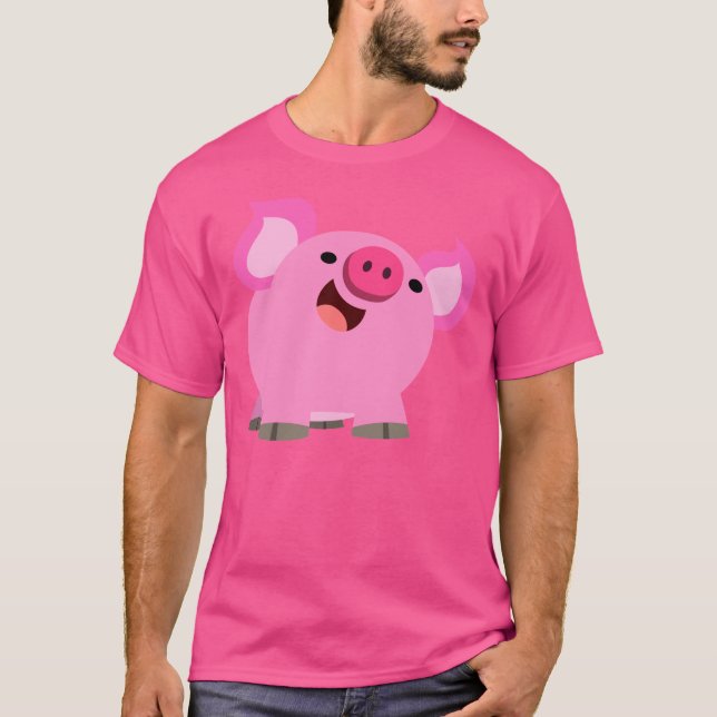 Camiseta Personalizado de la risa de Cute Laught Cerdo t-Sh (Anverso)