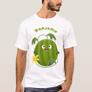 Camiseta Personalizado de la sandía sonriente alegre