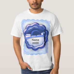 Camiseta personalizado de la tapa de tono azul