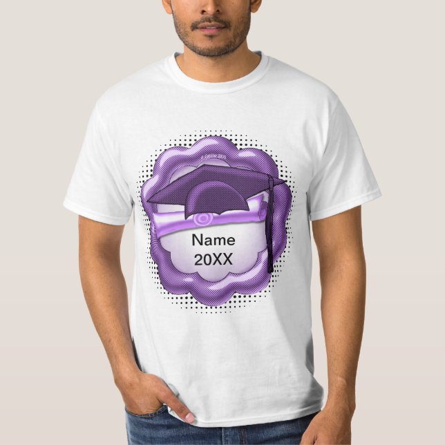 Camiseta Personalizado de la tapa de tono morado (Anverso)