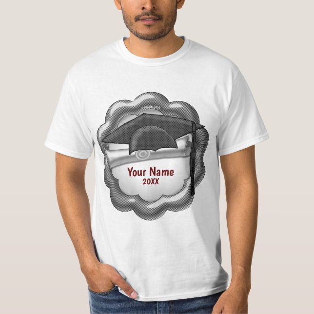 Camiseta personalizado de la tapa de tono negro (Anverso)