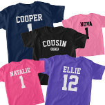 Camiseta Personalizado De La Tripulación De Primos Que Coin<br><div class="desc">Celebra la unidad familiar con el "equipo de primos Personalizados que está coincidiendo con la camiseta con el nombre". Perfecto para cualquier ocasión, estos camisetas primos personalizados son un regalo fantástico para los nietos, reuniendo a todos con estilo. Cada camisa puede ser personalizada con los nombres y edades de los...</div>
