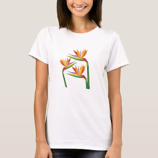 Camiseta Personalizado de las flores tropicales de pájaro (Anverso)