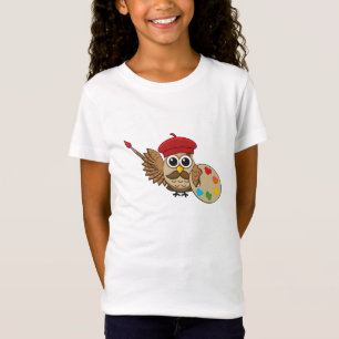Camiseta Personalizado de Lechuza Cute Painter