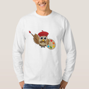 Camiseta Personalizado de Lechuza Cute Painter