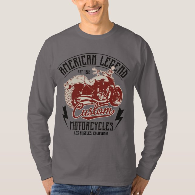 Camiseta Personalizado de leyenda estadounidense Motorcycle (Anverso)