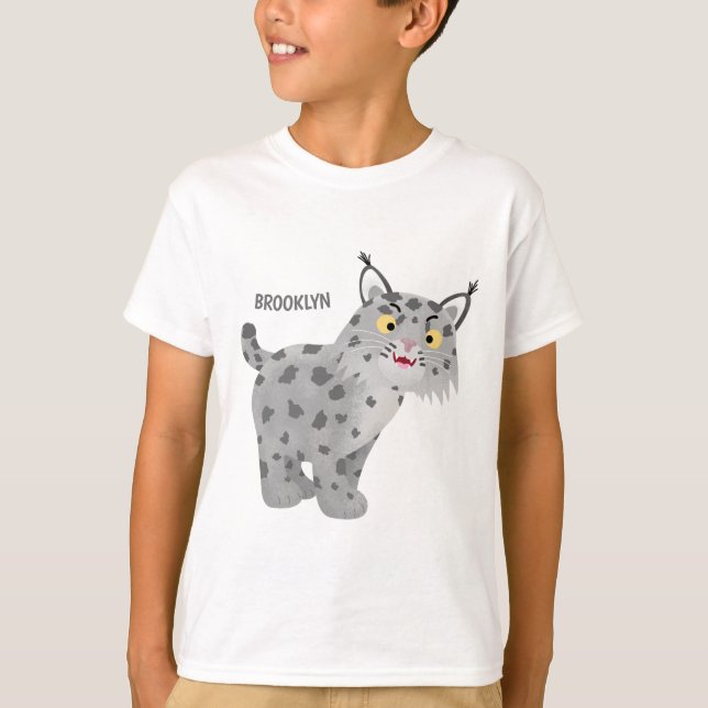 Camiseta Personalizado de lince de bobcat medio lindo perso (Anverso)