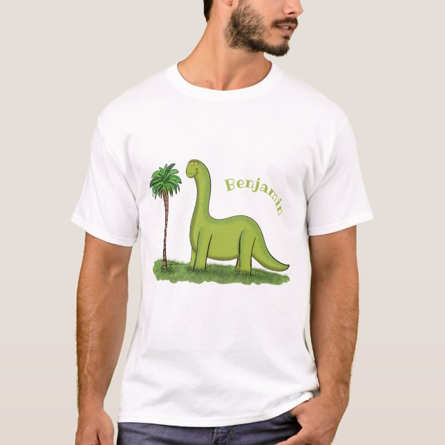 Camiseta Personalizado de los dinosaurios de brontosauro ve (Anverso)