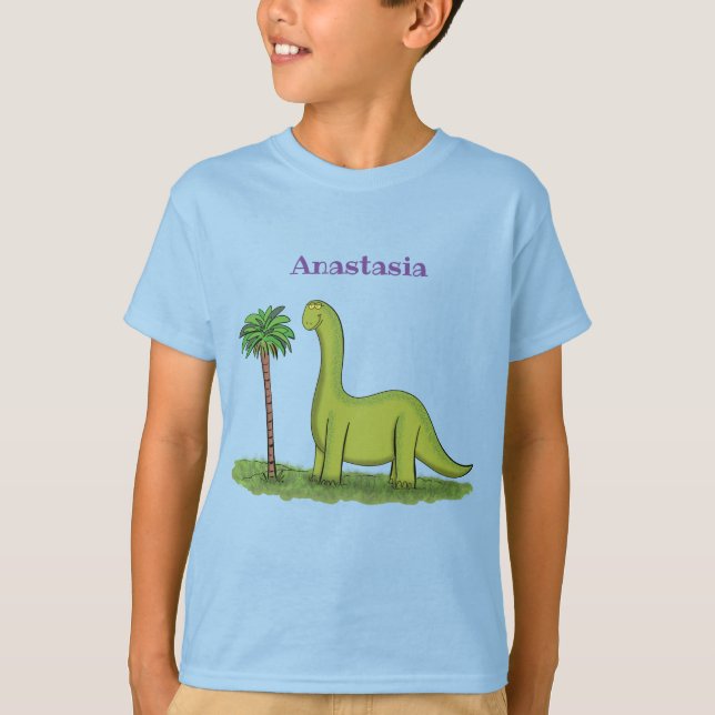 Camiseta Personalizado de los dinosaurios de brontosauro ve (Anverso)
