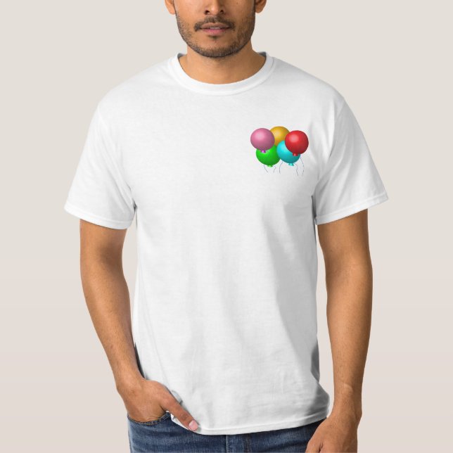 Camiseta Personalizado de los Globos de Cumpleaños (Anverso)