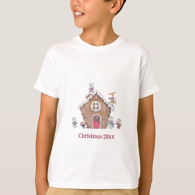 Camiseta Personalizado de los Navidades de patinaje sobre h (Anverso)