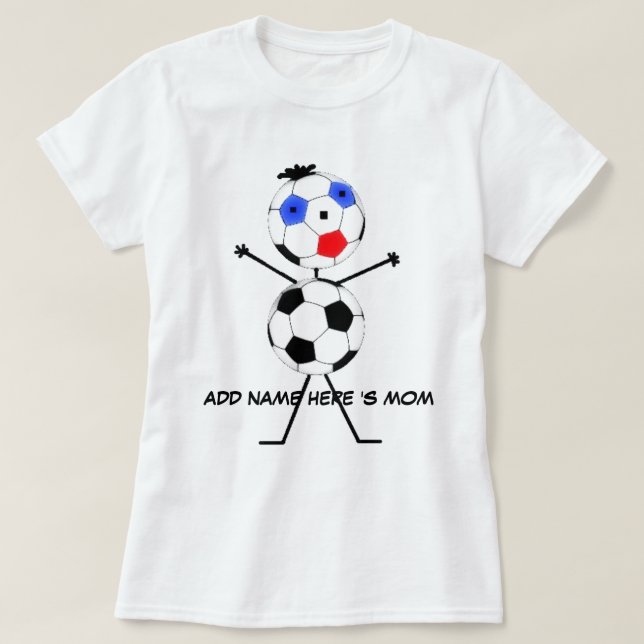 Camiseta Personalizado de mamá de fútbol personalizado (Diseño del anverso)