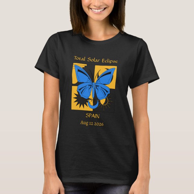Camiseta Personalizado de mariposa de eclipse solar total (Anverso)