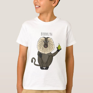 Camiseta Personalizado de mono de burro con cola de león di
