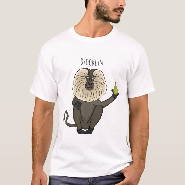 Camiseta Personalizado de mono de burro con cola de león di (Anverso)
