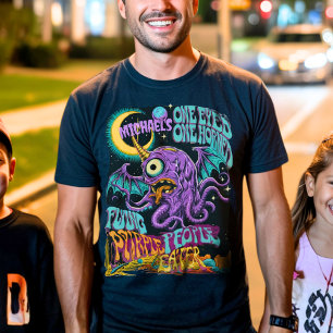 Camiseta Personalizado de Monstruo Psicodélico Púrpura de l