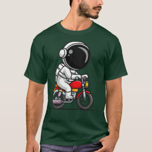 Camiseta Personalizado de motocicleta de Astronauta Cute