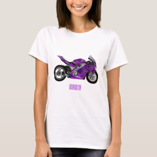 Camiseta Personalizado de motocicleta Purple