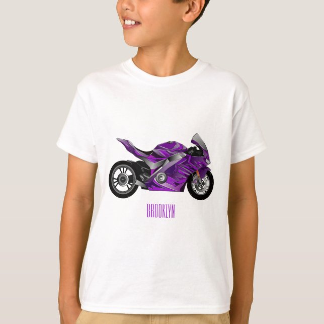 Camiseta Personalizado de motocicleta Purple (Anverso)