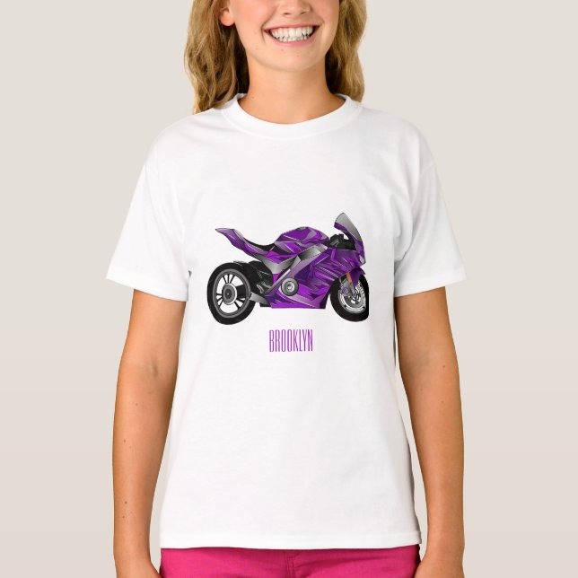 Camiseta Personalizado de motocicleta Purple (Anverso)