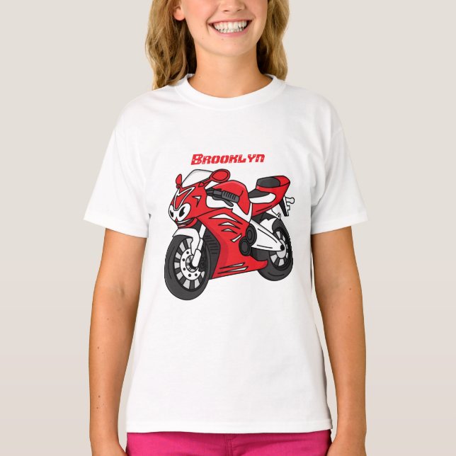 Camiseta Personalizado de motocicleta roja (Anverso)
