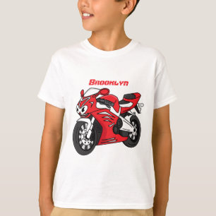 Camiseta Personalizado de motocicleta roja