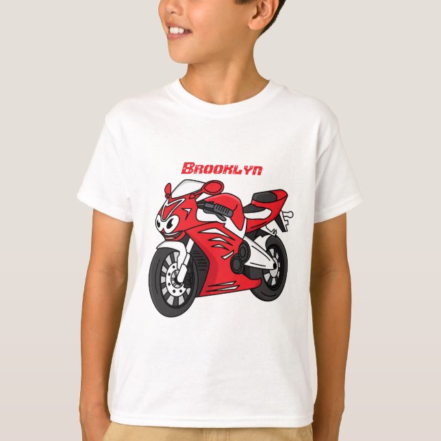 Camiseta Personalizado de motocicleta roja (Anverso)