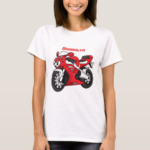 Camiseta Personalizado de motocicleta roja