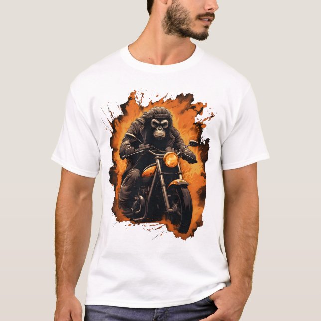 Camiseta Personalizado de motociclista de mono (Anverso)