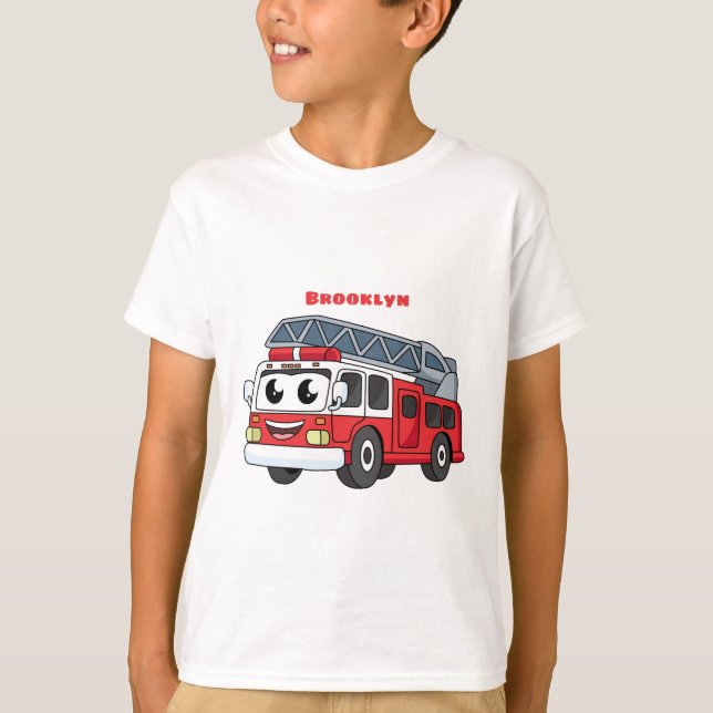 Camiseta Personalizado de motor de fuego alegre (Anverso)