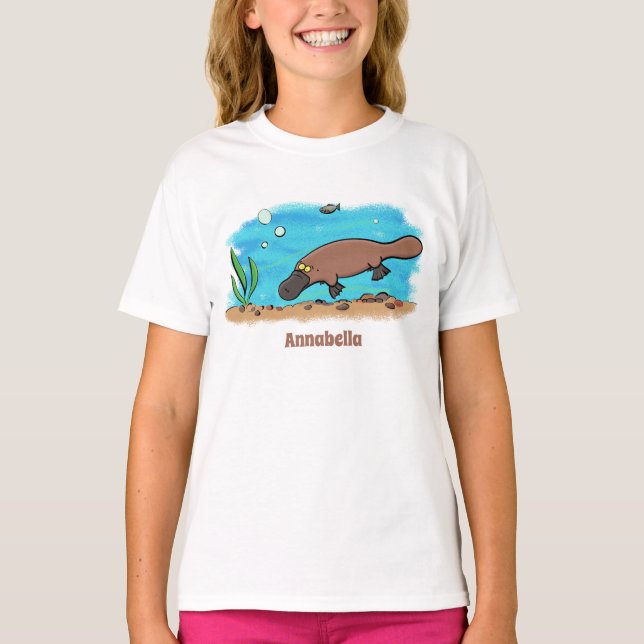 Camiseta Personalizado de natación de Platypus Cute (Anverso)