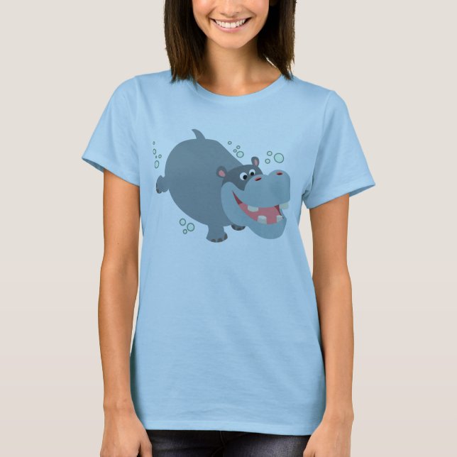 Camiseta Personalizado de natación suave Hippo T-Shirt (Anverso)