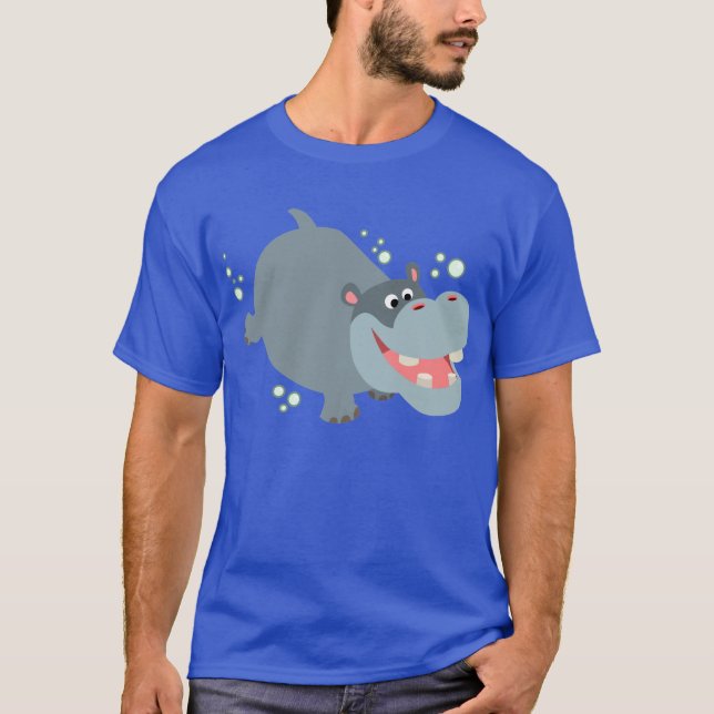 Camiseta Personalizado de natación suave Hippo T-Shirt (Anverso)
