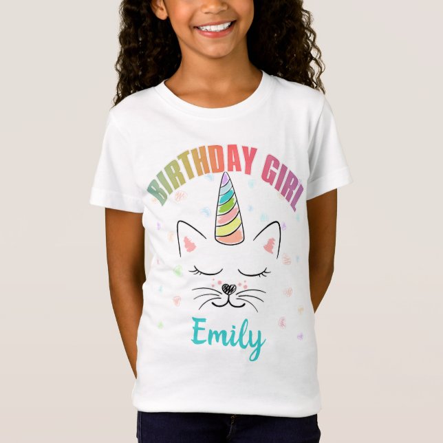 Camiseta Personalizado de natalidad arcoiris de unicornio (Anverso)