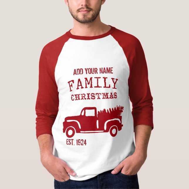 Camiseta Personalizado de nombre familiar Camión agrícola (Anverso)
