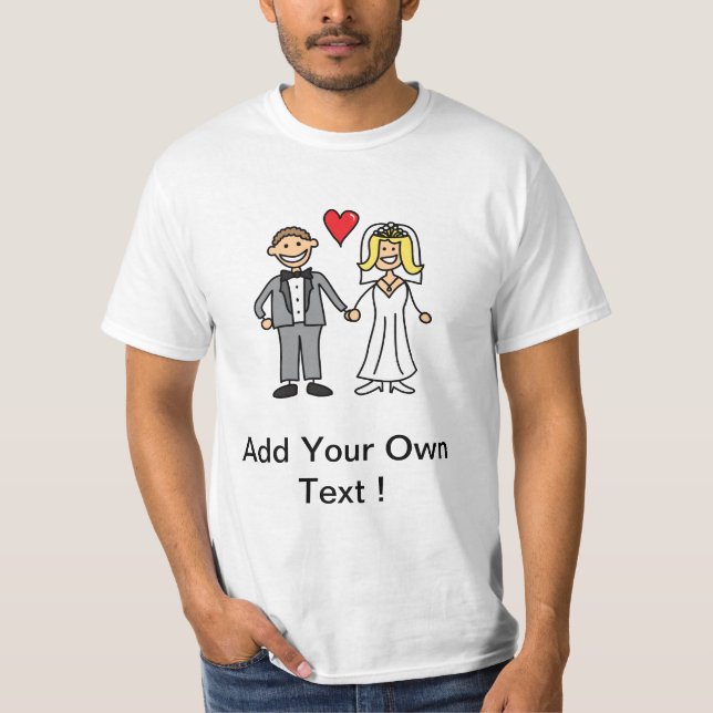 Camiseta Personalizado de Novia y Groom - Añade tu propio m (Anverso)