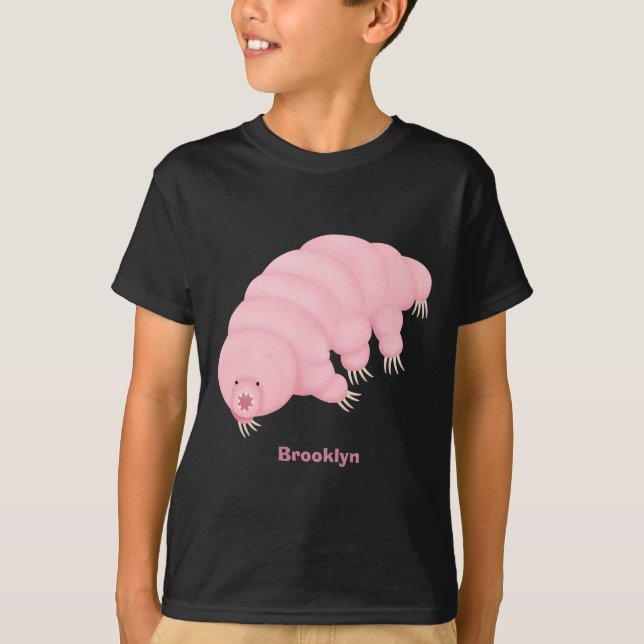 Camiseta Personalizado de oso de agua tardígrado rosa y sua (Anverso)