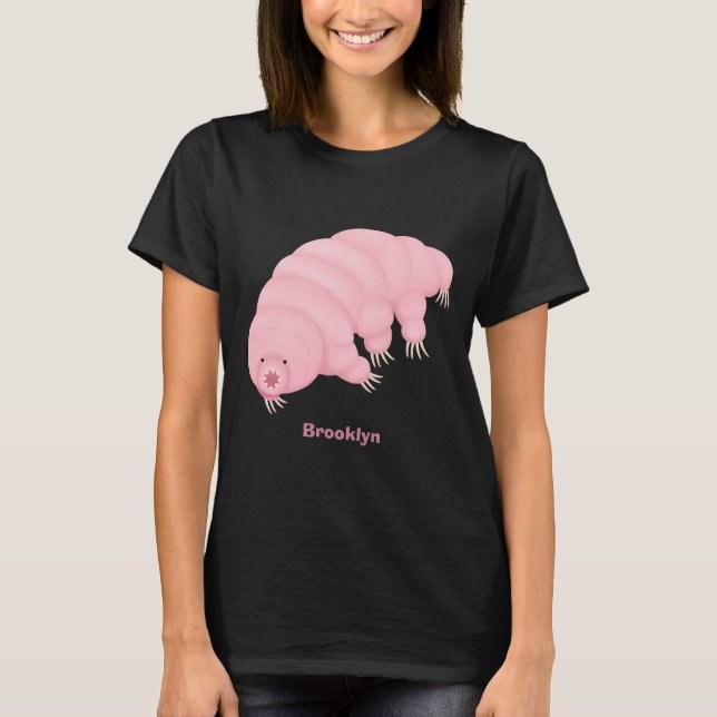 Camiseta Personalizado de oso de agua tardígrado rosa y sua (Anverso)