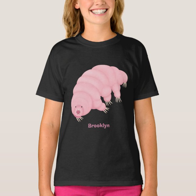 Camiseta Personalizado de oso de agua tardígrado rosa y sua (Anverso)